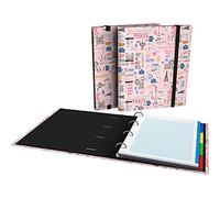 Grafoplás 88102625. Carpeta de 4 Anillas, A4, Recambio Hojas Cuadricula 5x5, Separadores, Sobre Transparente, Lomo Curvo, Carpebook, Colección Epluche, Paris