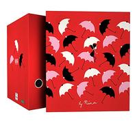 Grafoplas - Carpeta de 4 Anillas Mixtas 40mm, Colección Nina And Other Little Things, Modelo Umbrellas, A4, Ideal como Regalo Escolar