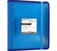 Grafoplás 88100030. Carpeta 4 Anillas Troqueladas con Recambio y Separadores, A4, Azul, Polipropileno Rayado, Carpebook Multiline