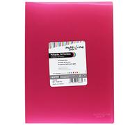 Grafoplas - Carpeta de 50 Fundas Transparentes, Tamaño Folio, Color Rosa Fucsia, Poliplás Multiline