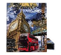 Grafoplas - Carpeta de Anillas A4, 4 Anillas Mixtas 25mm, Colección Grunge Cities, London Certificada FSC