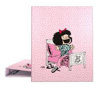 Grafoplás - Carpeta de Anillas A4, Mafalda Morning, 4 Anillas Mixtas 25mm, Suave al Tacto, Certificado FSC, Tapas Duras, Perfecto Material Escolar