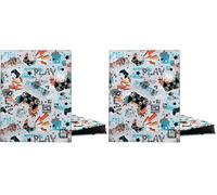 Grafoplas | Carpeta de Anillas A5 | 4 Anillas Redondas 20mm | Plastificado Brillo | Diseño Bits&Bobs Pop Up Design, Play| Certificado FSC (Paquete de 2)