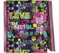 Grafoplás - Carpeta de Fundas A4 con Espiral, Colección Diverse Cool, Tapas Polipropileno Rígido, Cierre Gomas Elásticas, 30 Fundas Transparentes, Incluye Sobre con Cierre Textil