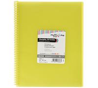 Grafoplas | Carpeta de Fundas A4 de Espiral | Color Amarillo | 30 Forros Transparentes | Espiral PVC | Tapas Polipropileno | Gomas de Cierre | Maxiplás Multiline