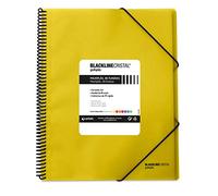 Grafoplas - Carpeta de Fundas con Espiral, A4, Polipropileno, Color Amarillo, Maxiplás Blackline Cristal
