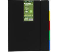 Grafoplas - Carpeta de Fundas Extraibles a4 In&Out ECO, 40 Fundas Extra Recicladas 70%, Tapas Rígidas Recicladas 100%, Cambio Fundas Rápido y Práctico, Incluye 5 Separadores y Guía, Cierre Gomas
