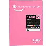 Grafoplás - Carpeta de Fundas, Portadocumentos,Tamaño Folio, Color Rosa Claro, 20 Fundas Transparentes Polipropileno, Like, Poliplás