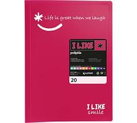 Grafoplás 1450854. Carpeta de Fundas, Portadocumentos,Tamaño Folio, Color Rosa Fucsia, 20 Fundas Transparentes Polipropileno, Like, Poliplás