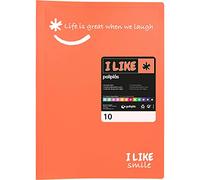 Grafoplás - Carpeta de Fundas, Tamaño Folio, Color Coral, 10 Fundas Transparentes Polipropileno, Like, Poliplás