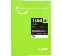 Grafoplás - Carpeta de Fundas, Tamaño Folio, Color Verde, 50 Fundas Transparentes Polipropileno, Like, Poliplás