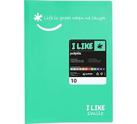 Grafoplás 1430826. Carpeta de Fundas, Tamaño Folio, Color Verde Mint, 10 Fundas Transparentes Polipropileno, Like, Poliplás