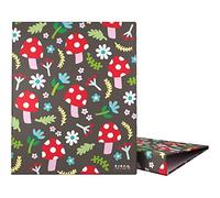 Grafoplás | Carpeta Escolar A4 | 4 Anillas Mixtas 25mm | Colección Elena Corredoira | Setas | Suave al Tacto | Certificado FSC