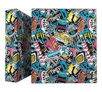 Grafoplas | Carpeta Escolar A4 | 4 Anillas Mixtas 40mm | Colección Bits&Bobs Pop Up Design | New York City | Certificado FSC