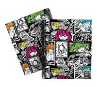 Grafoplas - Carpeta Escolar de Fundas Transparentes, A4, Espiral PVC, Tapas Flexibles, 30 Forros de Polipropileno, Colección Diseño Bits&Bobs Pop Up Design Cats, Maxiplás