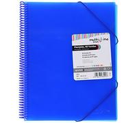 Grafoplás | Carpeta Espiral con 40 Fundas Transparentes A4 | Color Azul | Espiral PVC | Tapas Polipropileno | Gomas de Cierre | Maxiplás Multiline