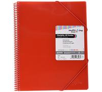Grafoplás | Carpeta Espiral con 40 Fundas Transparentes A4 | Color Rojo | Espiral PVC | Tapas Polipropileno | Gomas de Cierre | Maxiplás Multiline