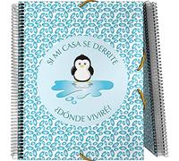 Grafoplas - Carpeta Fundas A4 con Espiral, Wise Planet Collection, Pingüino, 30 Forros Transparentes, Incluye sobre con Cierre Textil Adhesivo