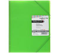 Grafoplás | Carpeta Fundas A4 de Espiral | Color Verde | 40 Forros Transparentes Calidad Extra | Tapas Polipropileno | Gomas de Cierre | Maxiplás Multiline
