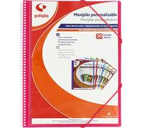 Grafoplas - Carpeta Fundas Personalizable, 30 Fundas Transparentes, Fucsia Rosa, Maxiplás, 30.8 x 24 x 14