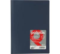 Grafoplas - Carpeta Fundas Plastico, 20 Fundas Transparentes, Tamaño Din A4 Azul, Serie Poliplas Opaco, Fabricados en España, Tapas Flexibles, Gran Capacidad de Almacenaje