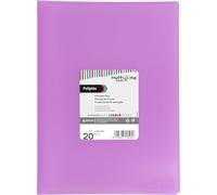 Grafoplas - Carpeta Fundas Plastico, 20 Fundas Transparentes, Tamaño Folio, Color Lavanda, Tapas Flexibles, Poliplás Multiline, Perfecto Material Escolar y de Oficina
