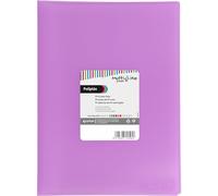 Grafoplas - Carpeta Fundas Plastico, 40 Fundas Transparentes, Tamaño Folio, Color Lavanda, Tapas Flexibles, Poliplás Multiline, Perfecto Material Escolar y de Oficina