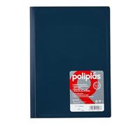 Grafoplas - Carpeta Fundas Plastico, 50 Fundas Transparentes, Tamaño Din A4 Azul, Serie Poliplas Opaco, Fabricados en España, Tapas Flexibles, Gran Capacidad de Almacenaje