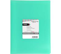 Grafoplás | Carpeta Fundas Plastico | 50 Fundas Transparentes | Tamaño Folio | Verde Mint | Tapas Flexibles | Poliplás Multiline | Perfecto Material Escolar y de Oficina