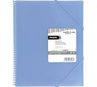 Grafoplás | Carpeta Fundas Plastico a4 | Azul Claro | 50 Fundas Polipropileno Extra | Tapas Flexibles | Espiral PVC | Maxiplás Multiline | Perfecto como Material Escolar y de Oficina
