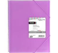 Grafoplás | Carpeta Fundas Plastico a4 | Lavanda | 20 Fundas Polipropileno Extra | Tapas Flexibles | Espiral PVC | Maxiplás Multiline | Perfecto como Material Escolar y de Oficina
