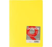 Grafoplas - Carpeta Fundas Plastico, Tamaño Folio, Amarillo, 50 Forros Polipropileno Transparente, Serie Poliplas Opaco, Fabricados en España, Tapas Flexibles, Perfecta para Archivar Documentos