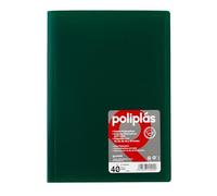 Grafoplas - Carpeta Fundas Plastico, Tamaño Folio, Verde, 40 Forros Transparentes, Serie Poliplas Opaco, Fabricados en España, Tapas Flexibles, Perfecta para Archivar Documentos