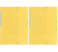 Grafoplas | Carpeta Plastico | Tamaño Folio | Amarillo Pastel | Traslúcido | Colorgraf | Lomo Recto con Etiqueta Impresa | 3 Solapas | Cierre Gomas Elásticas | Perfecta para Uso Escolar y de Oficina