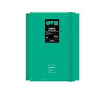 Grafoplas Carpeta Tres Solapas Unequal Minimal Turquesa | Polyfoam | Apertura 360 | Resistente y Ultraligera | Cierre Goma Elástica Plana | Tapas Rígidas | Material Escolar para Documentos a4