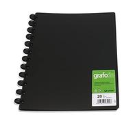 Grafoplas - Carpetas de Fundas Extraíbles, Grafo In, 20 Fundas, A4, Negro, Mecanismo de Discos