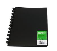 Grafoplas - Carpetas de Fundas Extraíbles, Grafo In, 40 Fundas, A4, Negro, Mecanismo de Discos.