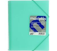 Grafoplas | Carpetas de Fundas Plastico a4 | 20 Fundas Transparentes | Tapas Rígidas MInt | Espiral PVC | Apertura 360 | Incluye Sobre | Archiva Material Escolar y de Oficina | Maxiplás Traslúcidos