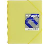 Grafoplas | Carpetas de Fundas Plastico a4 | 30 Fundas Transparentes | Tapa Rígida Amarillo Soft | Espiral | Apertura 360 | Incluye Sobre | Archiva Material Escolar y de Oficina | Maxiplás Traslúcidos