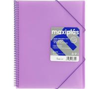 Grafoplas | Carpetas de Fundas Plastico a4 | 30 Fundas Transparentes | Tapa Rígida Lavanda Soft | Espiral | Apertura 360 | Incluye Sobre | Archiva Material Escolar y de Oficina | Maxiplás Traslúcidos