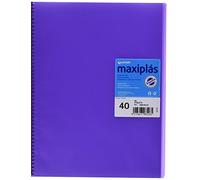 Grafoplas | Carpetas de Fundas Plastico a4 | 40 Fundas Transparentes | Tapas Rígidas Violeta | Espiral PVC | Apertura 360 | Incluye Sobre | Archiva Material Escolar y de Oficina | Maxiplás Traslúcidos