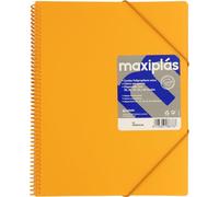 Grafoplas - Carpetas de Fundas Plastico a4, 60 Forros Transparentes, Mandarina, Espiral PVC, Perfecta para Archivar Material Escolar y de Oficina, Maxiplás Opaco, Apertura 360