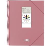 Grafoplas - Carpetas de Fundas Plastico a4, Maxiplas Like, Rosa, 60 Fundas Transparentes, Espiral PVC, Perfecta para Archivar Material Escolar y de Oficina