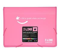 Grafoplás - Carpetas Fuelle 80mm, Rosa Claro, A4+, Solapa y Gomas, Like, 345x260mm, Polipropileno