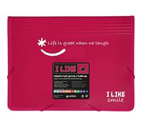 Grafoplás - Carpetas Fuelle 80mm, Rosa Fucsia, A4+, Solapa y Gomas, Like, 345x260mm, Polipropileno