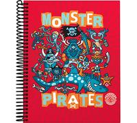 Grafoplas - Colección Katuki Saguyaki Cuaderno Escolar, Cuadriculado 5 Mm, Modelo Monster Pirates, A5