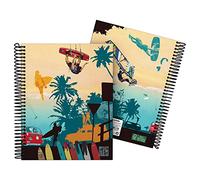 Grafoplas - Cuaderno A5 Cuadriculado 5x5, Tapa Dura, Espiral, 5 Materiales, Colección Sunshine, Diverse, Certificado FSC