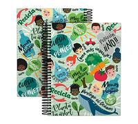 Grafoplas - Cuaderno A5 Tapa Dura, Cuadriculado 5x5, Espiral, 5 Bandas Color, Colección Revolution, Green, Certificado FSC