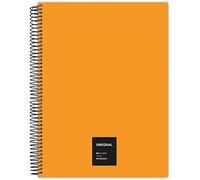 Grafoplas - Cuaderno con Espiral, A4, Cuadriculado 5x5 Mm, 100 Hojas, 90 gr, Naranja, Unequal Flúor