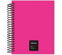 Grafoplas - Cuaderno con Espiral, Cuadriculado, A6, 100 Hojas, 70 g, Fucsia, Unequal Flúor